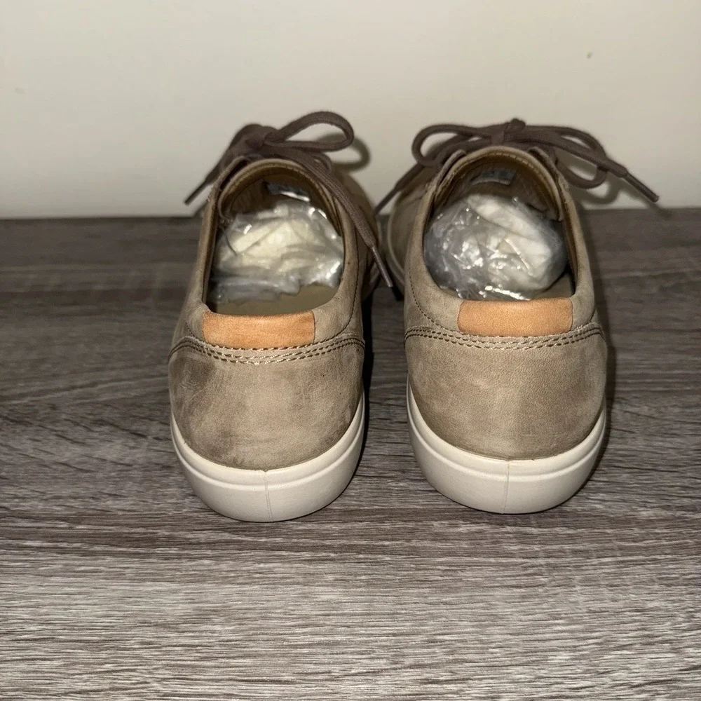 ECCO Mens Navajo Brown Gray Soft Leather‎ Sneakers Size 10